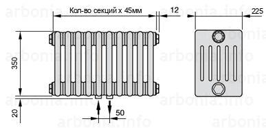 Схема (чертеж) радиатор